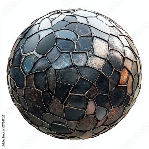 Textured metallic sphere wi...