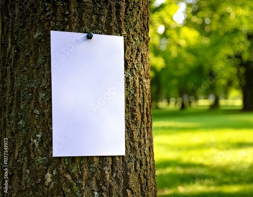 Obraz na płótnie blank sign on a tree w salonie