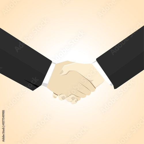 Vector Low Poly style of two business men handshaking, concluding a business deal