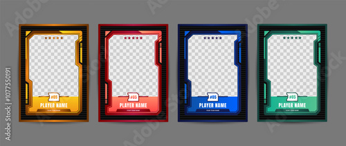 Collection of player frames for sports card template, Vector illustration on a gray background photo