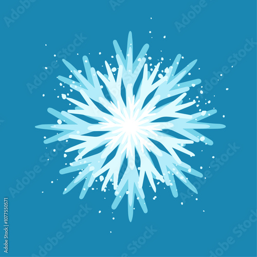 Decorative blue snowflake,festive elements for christmas,new year.Vector graphics.