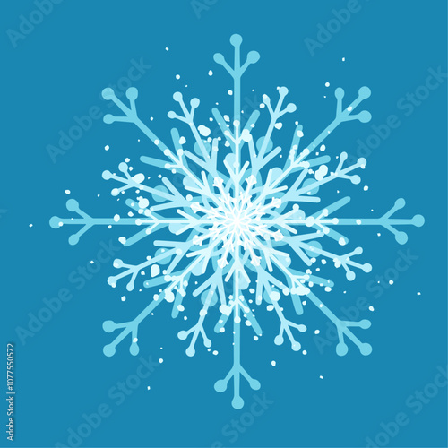 Decorative blue snowflake,festive elements for christmas,new year.Vector graphics.