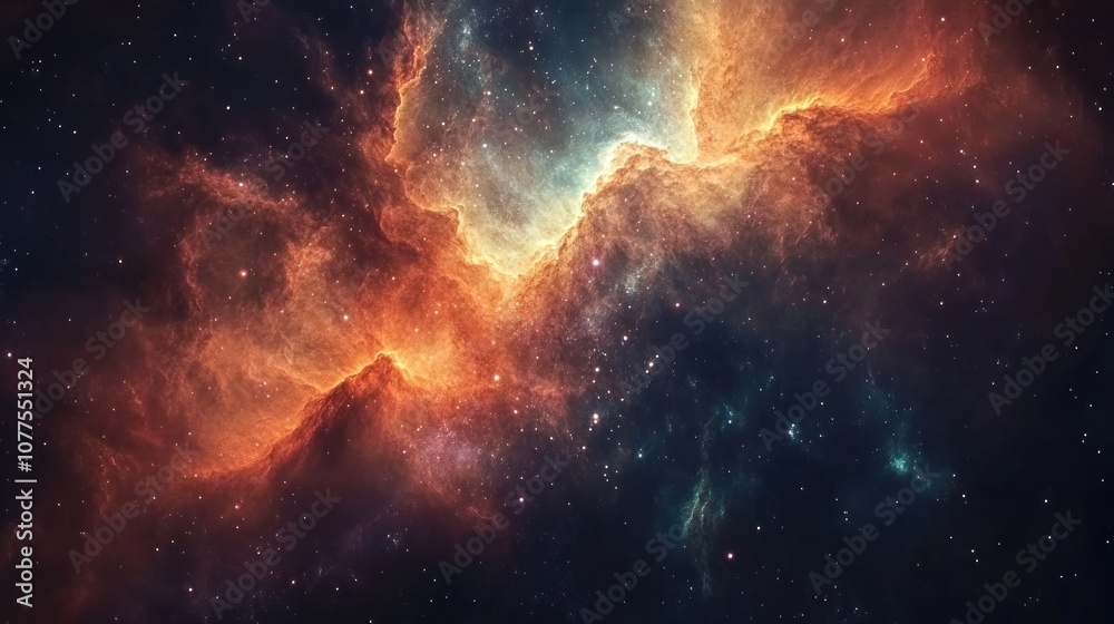 A breathtaking view of a colorful nebula in the vast expanse of space, with swirling clouds of gas and dust illuminated by distant stars. A breathtaking view of a colorful nebula in the vast expanse of space, with swirling clouds of gas and dust illuminated by distant stars.