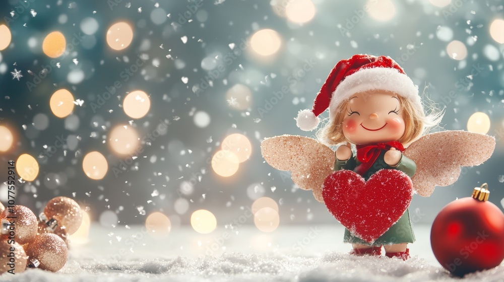 A delicate angel figurine with a heart on its chest, symbolizing love and purity, set against a soft, ethereal background. A delicate angel figurine with a heart on its chest, symbolizing love and purity, set against a soft, ethereal background.