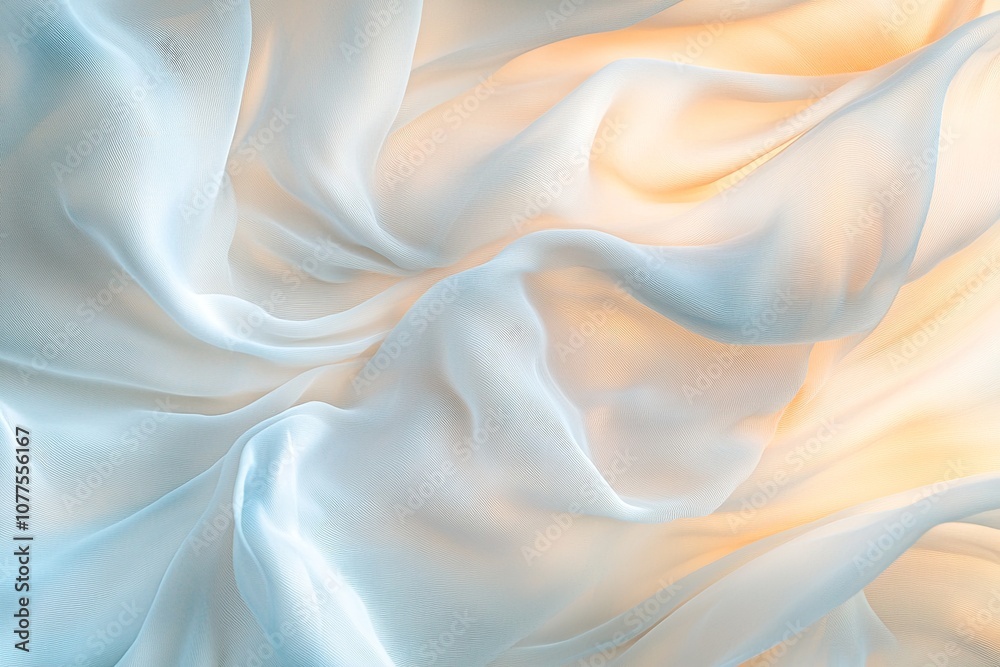 Obraz premium Flowing abstract curves with translucent layers, pastel gradients, smooth edges