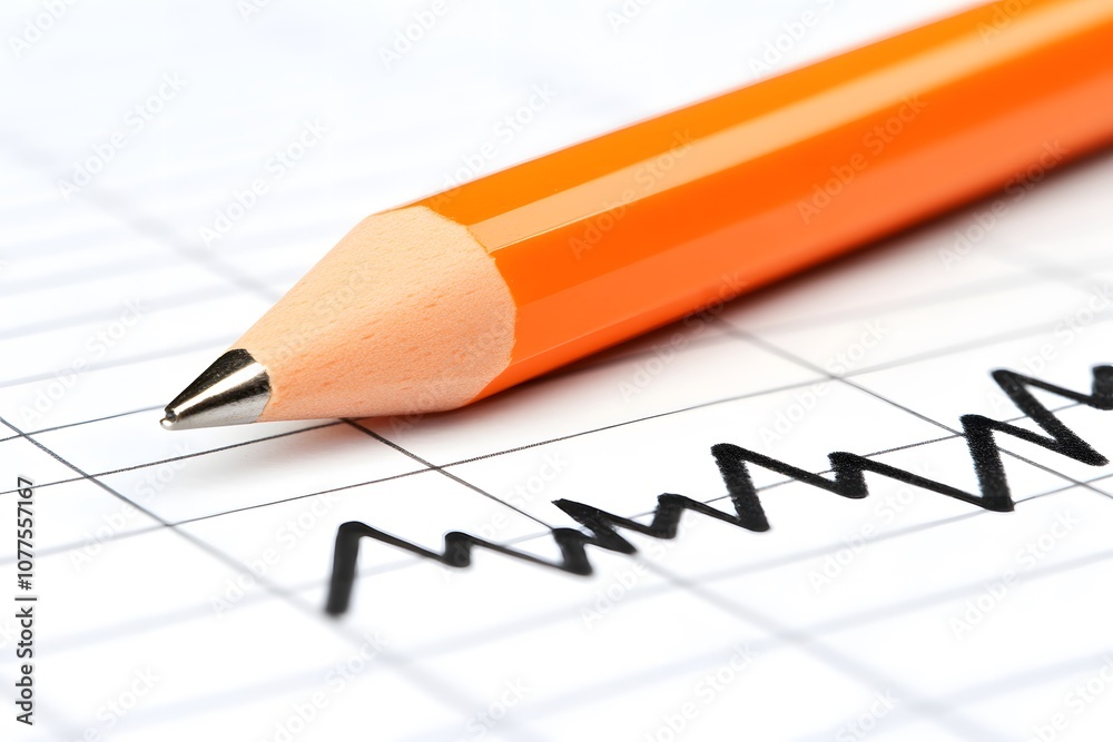 Financial Chart Analysis with Pencil on Paper Financial Chart Analysis with Pencil on Paper