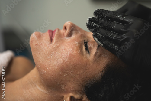 esthetics salon, facial wash before treatment