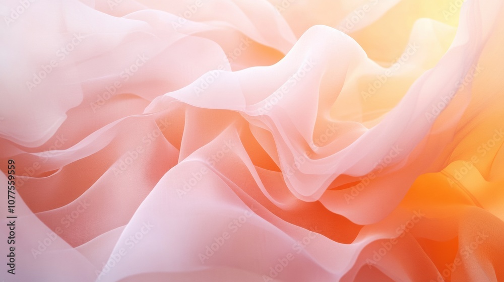 Delicate, flowing shapes in soft pastels intertwine gracefully, embodying minimalism and tranquility under a warm, glowing backdrop. Generative AI Delicate, flowing shapes in soft pastels intertwine gracefully, embodying minimalism and tranquility under a warm, glowing backdrop. Generative AI