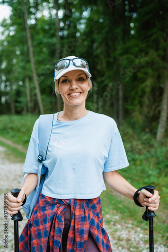 A woman in the forest