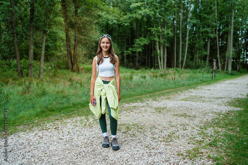 A woman in the forest