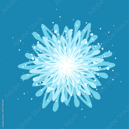 Decorative blue snowflake,festive elements for christmas,new year.Vector graphics.