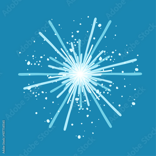 Decorative blue snowflake,festive elements for christmas,new year.Vector graphics.