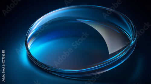 Vector illustration of a blue light blocking lens made of glass.