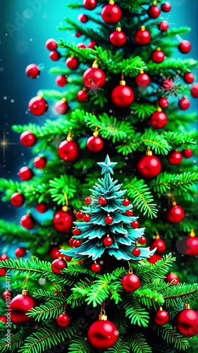 Vertical Christmas Background looping time-lapse virtual 4k video animation background photo