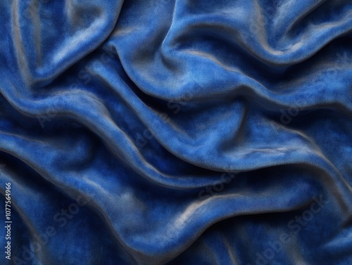 Luxurious Dark Blue Velvet Fabric with Sheen