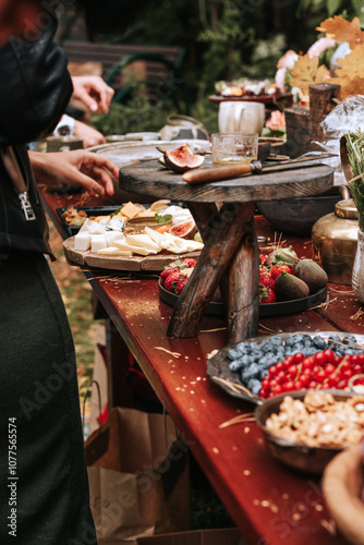 A Delightful Outdoor Feast Under Autumn\'s Glow photo