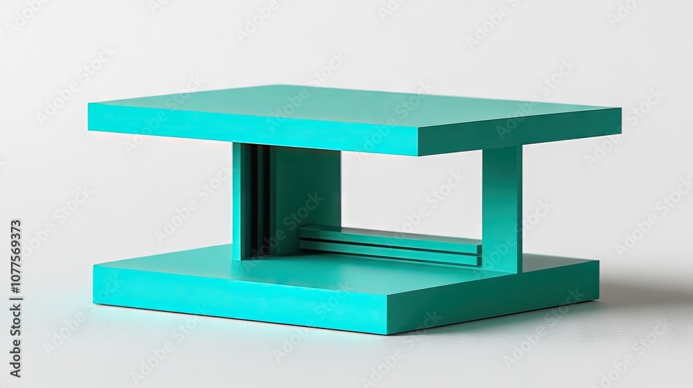 Modern Minimalist Turquoise Coffee Table with Geometric Design Suitable for Contemporary Living Spaces and Interior Decoration Ideas Modern Minimalist Turquoise Coffee Table with Geometric Design Suitable for Contemporary Living Spaces and Interior Decoration Ideas