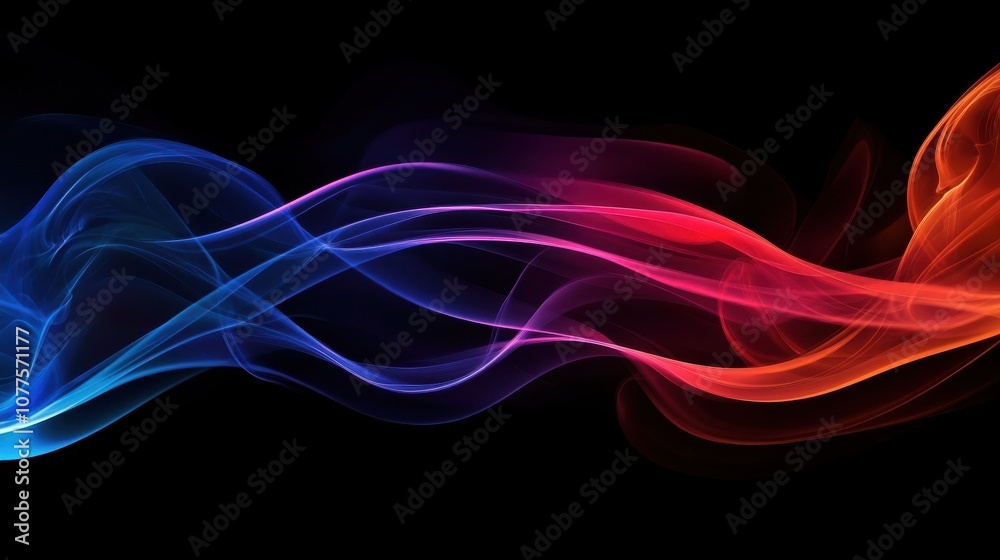 Abstract colorful smoke in blue, red, and purple against a black background. Abstract colorful smoke in blue, red, and purple against a black background.