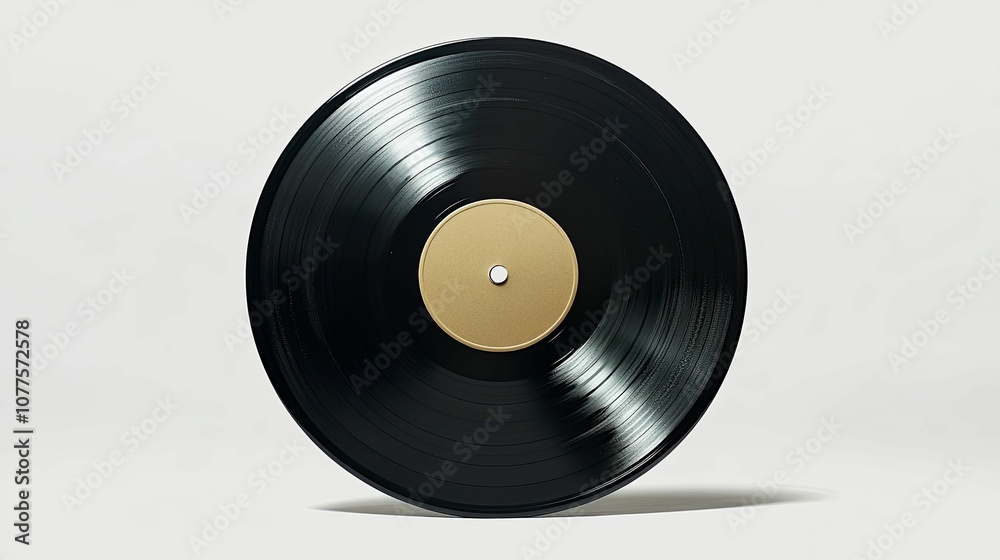 A Black Vinyl Record with a Gold Label A Black Vinyl Record with a Gold Label