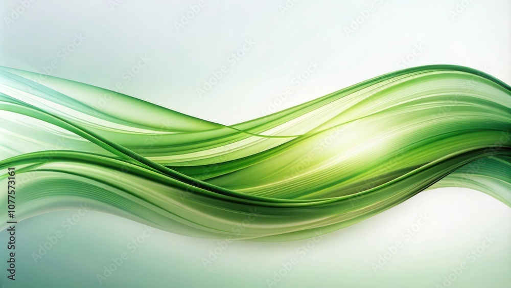 Fototapeta premium Abstract Green Wave Background Design with Smooth, Curved Lines and Light Green Tones