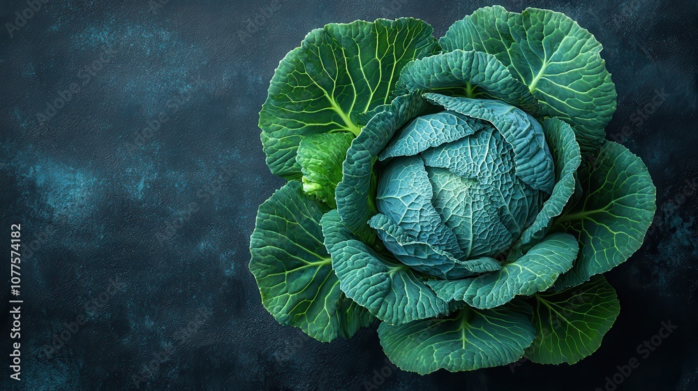 Obraz premium a head of cabbage with leaves