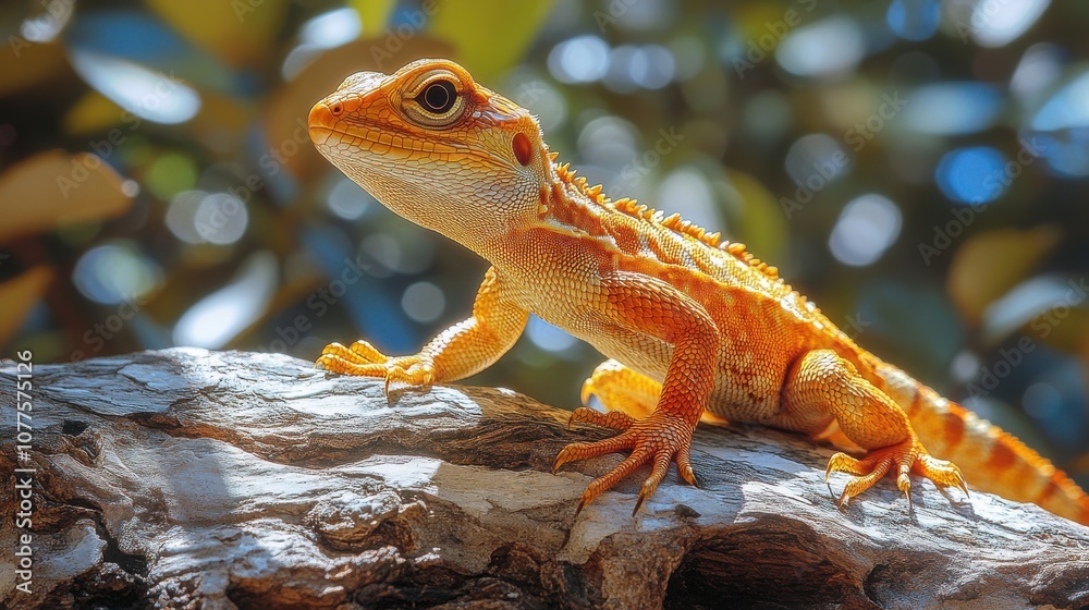 Obraz premium a lizard on a branch