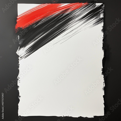 blank paper with paralel strokes red and black photo