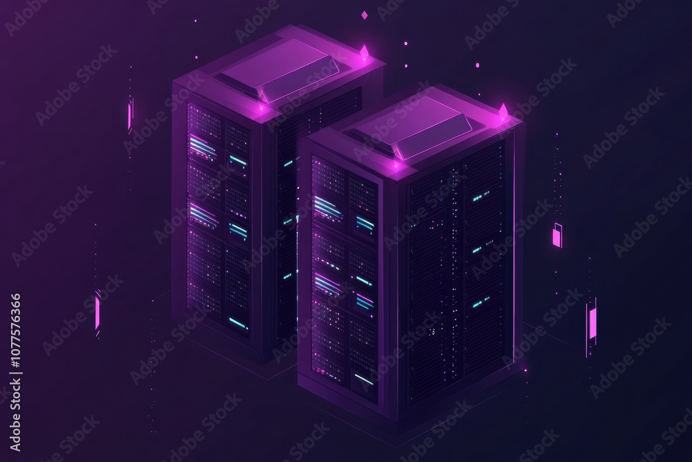 The dark space features high-tech servers with blinking indicators, showcasing a dynamic, digital atmosphere typical of a data center. Generative AI The dark space features high-tech servers with blinking indicators, showcasing a dynamic, digital atmosphere typical of a data center. Generative AI