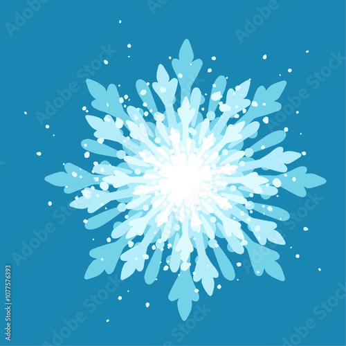 Decorative blue snowflake,festive elements for christmas,new year.Vector graphics.