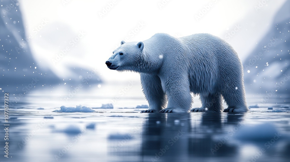 Fototapeta premium a polar bear standing on a white background