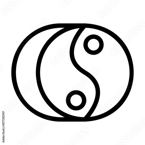 yin yang Line Icon