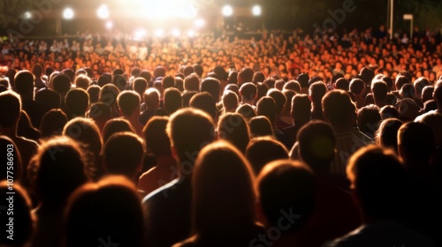 A large crowd gathered at a concert, waiting for the show to begin.