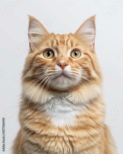 Majestic Maine Coon Cat Portrait with Fluffy Mane and Intense Gaze for Pet Lovers