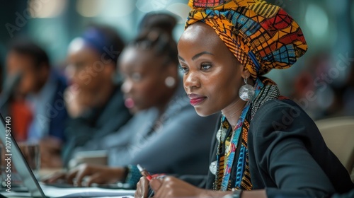 African delegates collaborating on development goals at an international summit