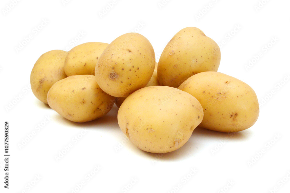 New potato isolated on white background close up New potato isolated on white background close up