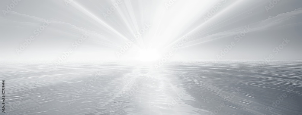 Abstract White Gradient Background with Ocean Horizon Abstract White Gradient Background with Ocean Horizon