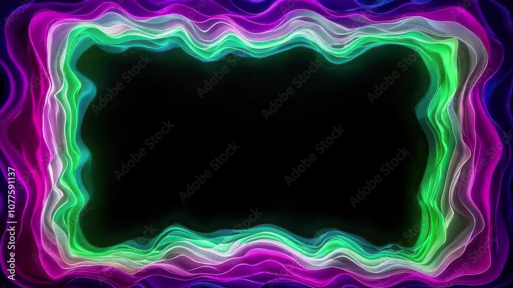A colorful frame made of wavy lines animation A colorful frame made of wavy lines animation