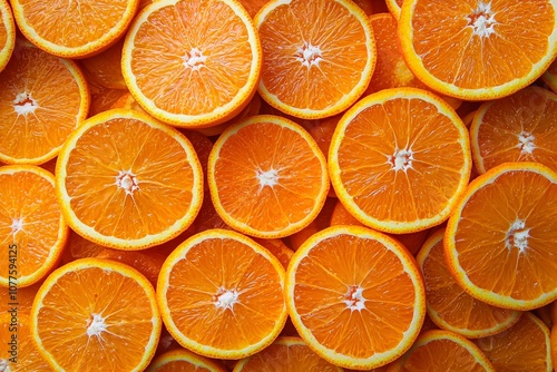 Fresh Orange Slices Background Texture Citrus Fruit Pattern