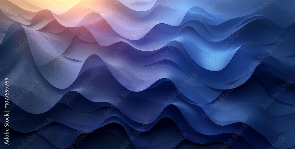 Obraz premium Blue Black Abstract Gradient Background with Glowing Light and Grainy Texture, Wide Minimalist Design for Banner or Wallpaper