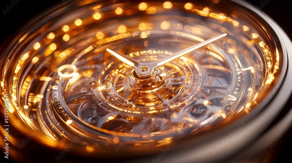 Biological clock mechanism, soft glowing light, representing circadian rhythms Biological clock mechanism, soft glowing light, representing circadian rhythms
