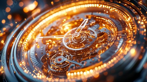 Wallpaper Mural Biological clock mechanism, soft glowing light, representing circadian rhythms Torontodigital.ca