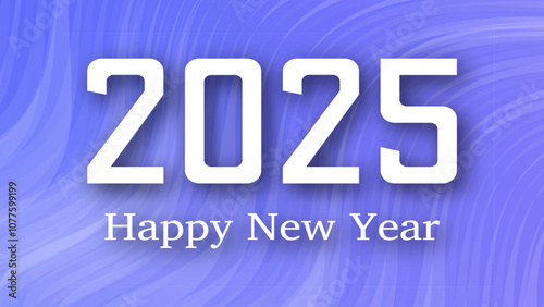 2025 Happy New Year on colorful background