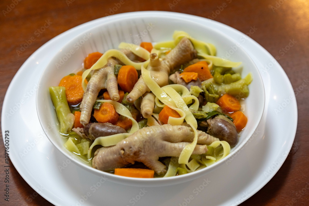 The most rustic and nutritious soup in the world, real food rich in healthy nutrients with chicken feet The most rustic and nutritious soup in the world, real food rich in healthy nutrients with chicken feet