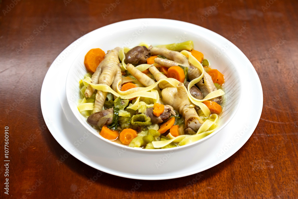 The most rustic and nutritious soup in the world, real food rich in healthy nutrients with chicken feet The most rustic and nutritious soup in the world, real food rich in healthy nutrients with chicken feet
