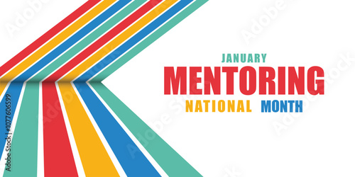 National Mentoring Month vector template. Empowering Futures and Inspiring Growth with Mentorship and Support Graphics. background, banner, card, poster design.