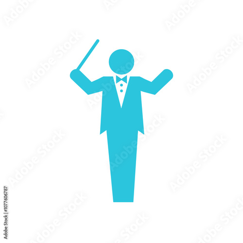 Orchestra music maestro icon. Isolated on white background. From blue icon set.