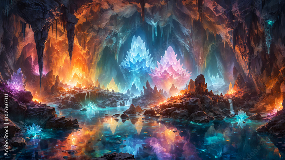 Fototapeta premium crystal cavern - network of crystal caves