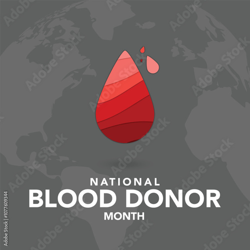 Blood Donor month (NBDM) is observed every year in January, to celebrate the lifesaving impact of blood and platelet donors. Vector illustration
