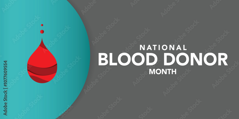 Obraz premium Blood Donor month (NBDM) is observed every year in January, to celebrate the lifesaving impact of blood and platelet donors. Vector illustration
