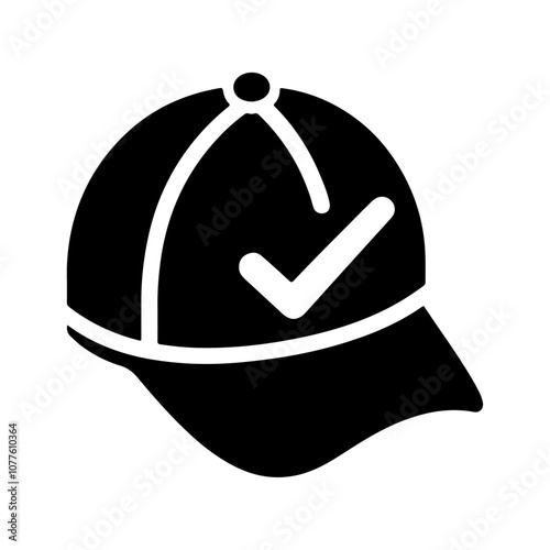 Achievement success cap with checkmark vector icon design